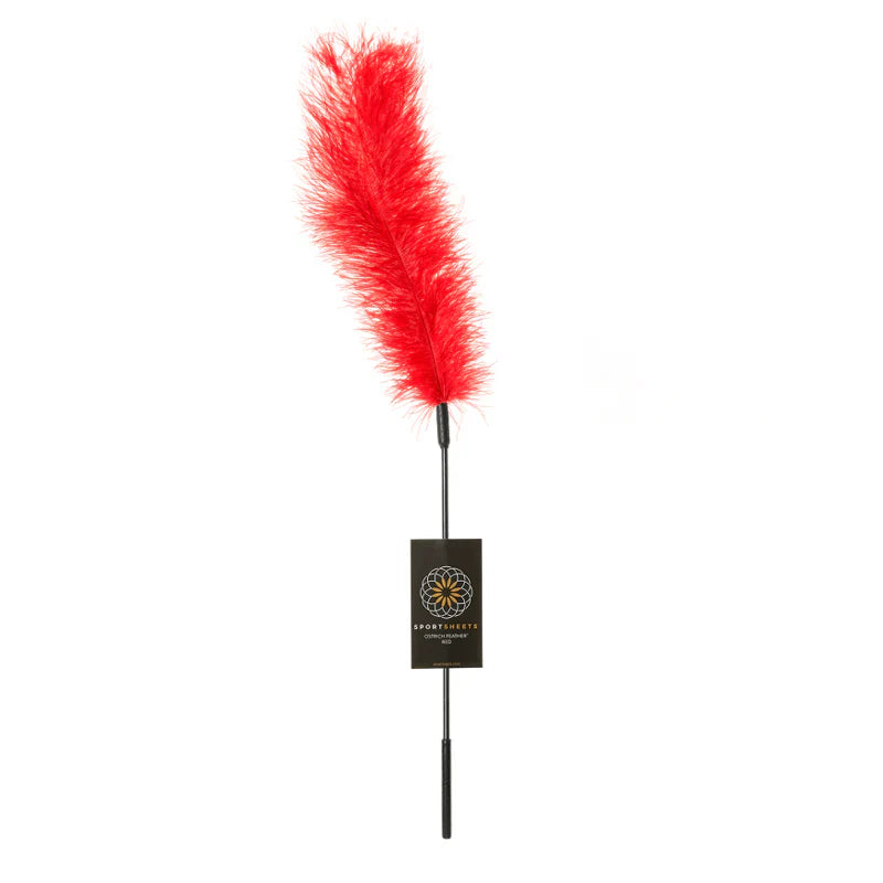 Ostrich Tickler In Red - Sportsheets - BraTopia