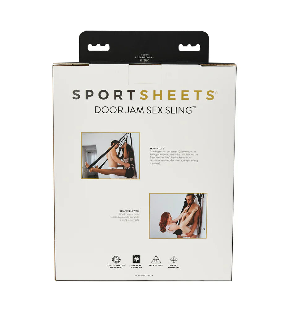 Door Jam Sex Sling In Black - Sportsheets - BraTopia