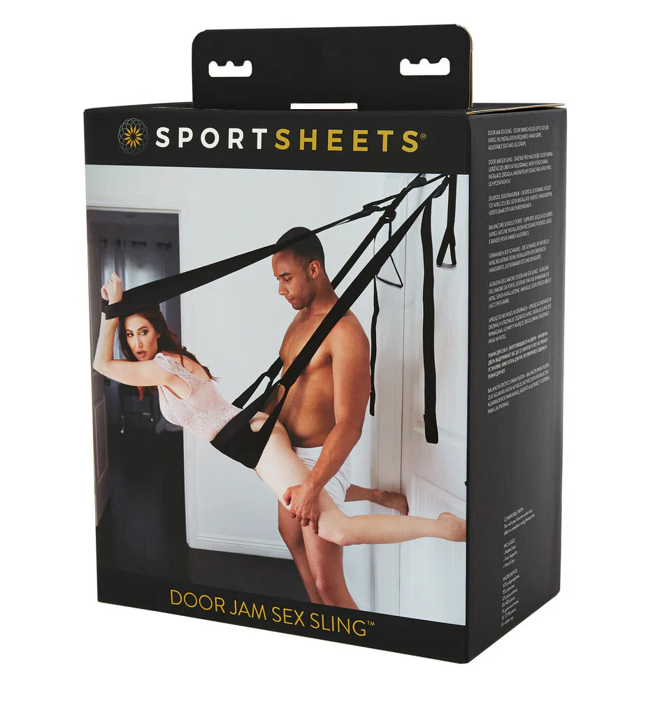 Door Jam Sex Sling In Black - Sportsheets - BraTopia