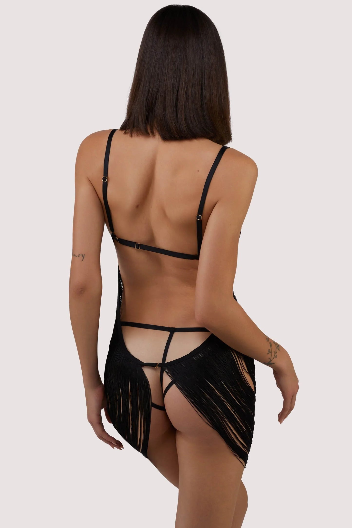 Kiera Fringe Dress In Black - Playful Promises - BraTopia