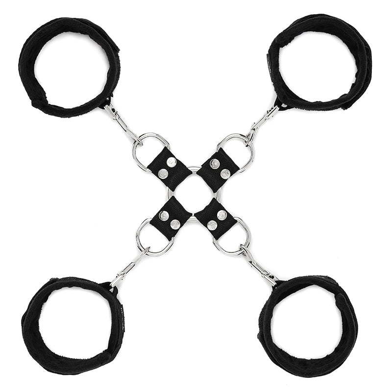 5 Piece Hog Tie & Cuff Set In Black
