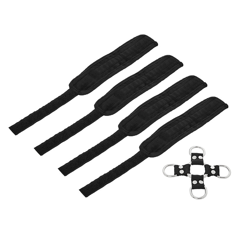 5 Piece Hog Tie & Cuff Set In Black
