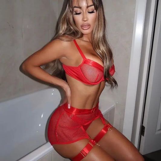 Fishnet Bra Set