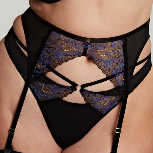 Valentina Luxe Suspender In Black - Cleo by Panache