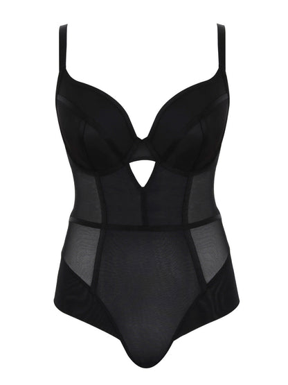 Tango Essence Plunge Bodysuit In Black - Panache