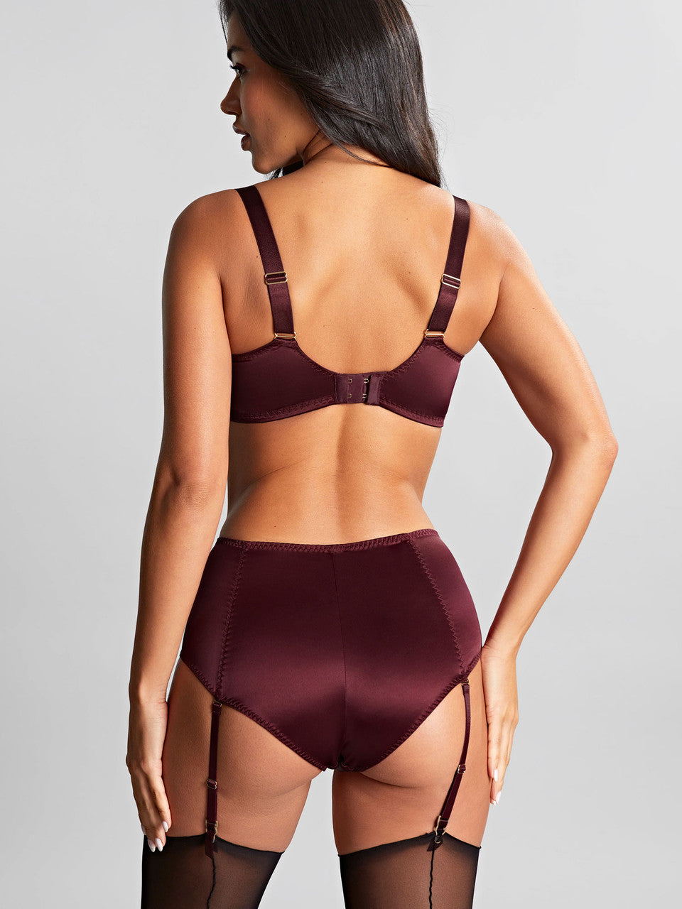 Grace Suspender Brief In Bordeaux Red - Panache