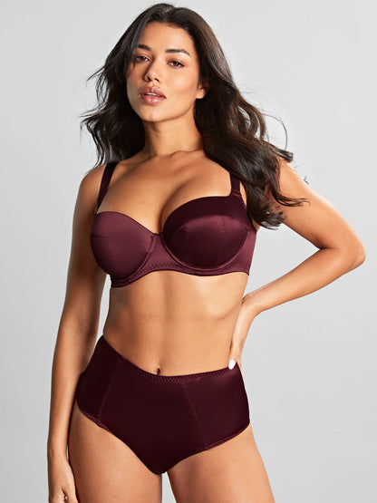 Grace Suspender Brief In Bordeaux Red - Panache