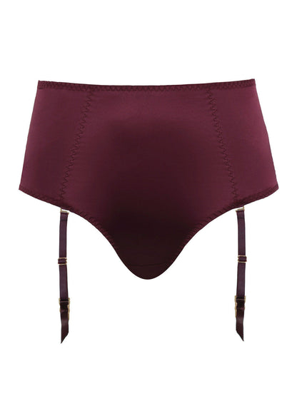 Grace Suspender Brief In Bordeaux Red - Panache