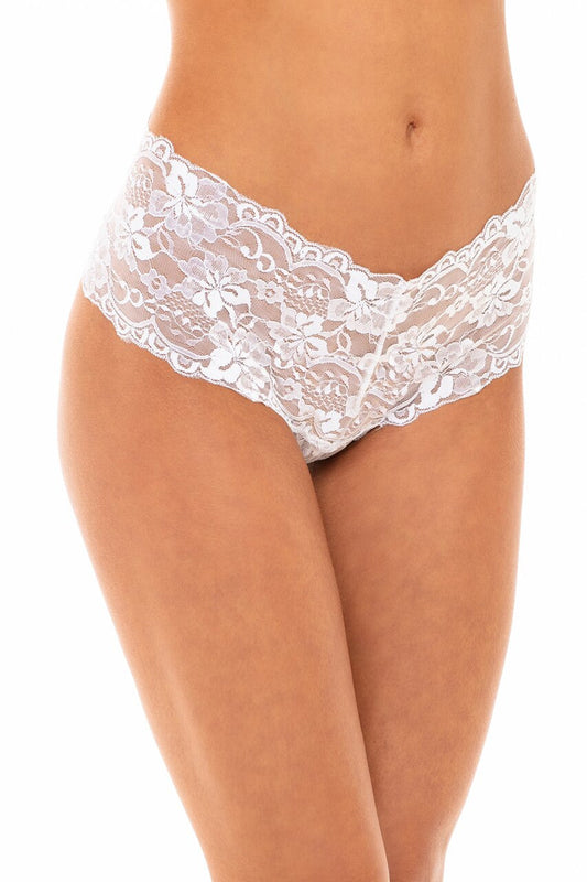Good Night Kiss Crotchless In White - Oh La La Cheri