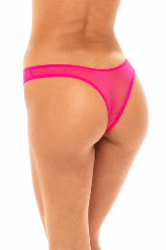 Paradise Crotchless Thong With Pearls In Pink - Oh La La Cheri