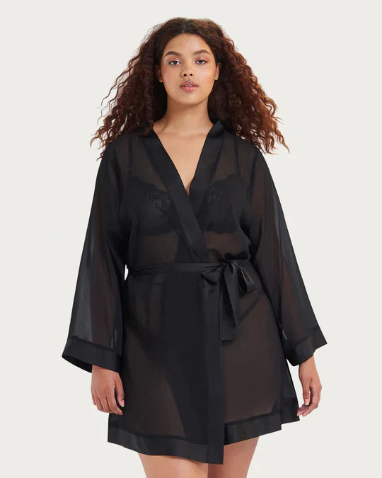 Chiffon Kimono In Black - Bluebella - BraTopia