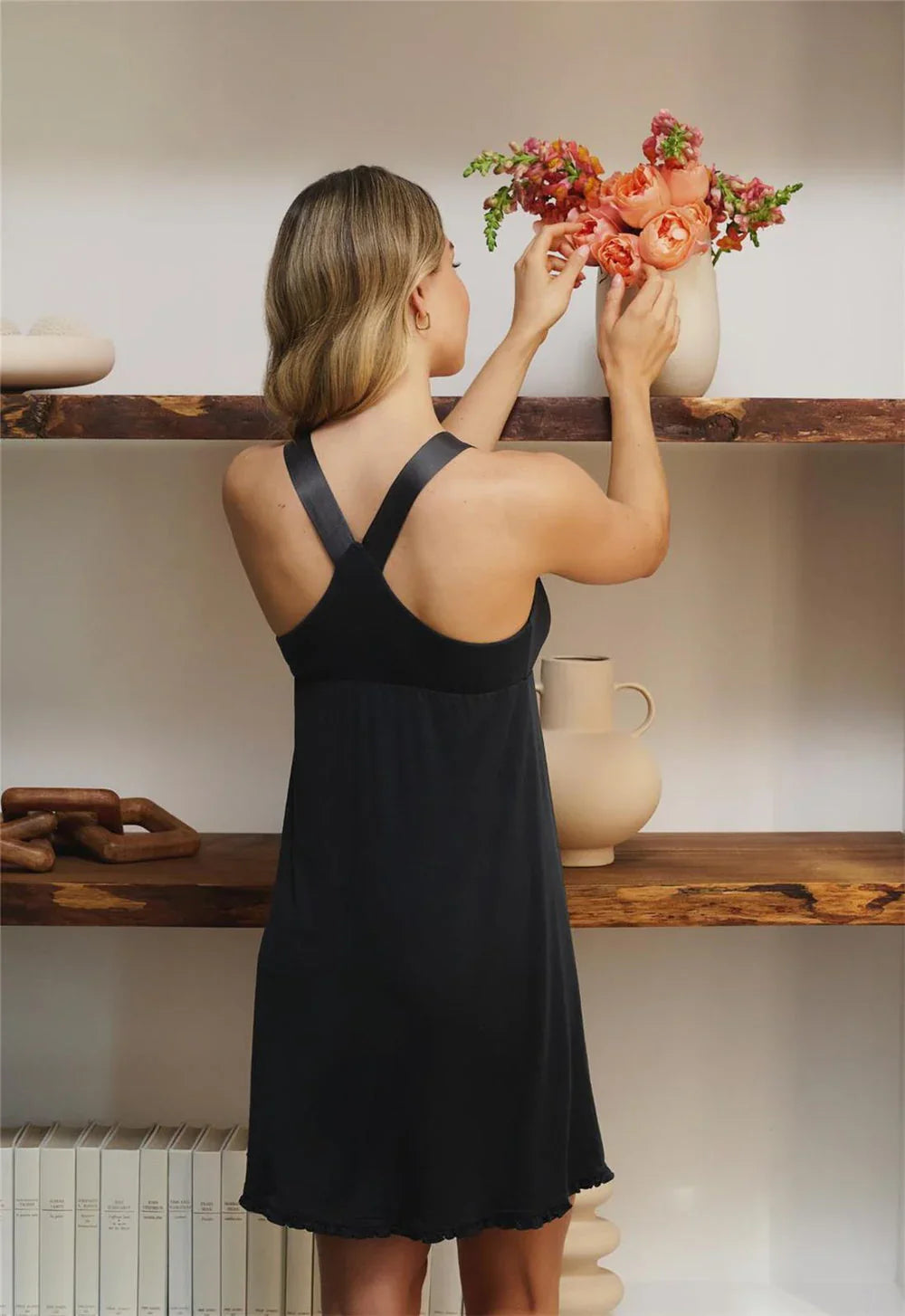 Racerback Nightshirt in Black - Fleurt