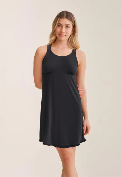 Racerback Nightshirt in Black - Fleurt