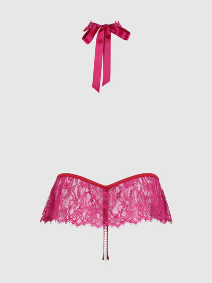 Jocelyn Lace & Pearl Crotchless Teddy - House of Desire