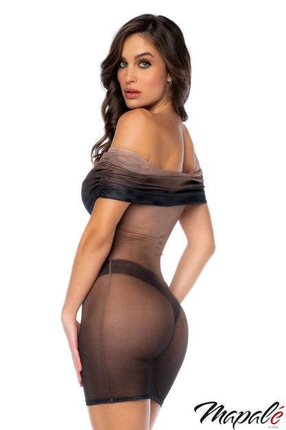 Midnight Shadow Sheer Ombré Dress - Mapale