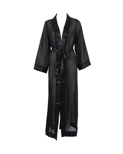 Marcella Long Kimono In Black - Bluebella