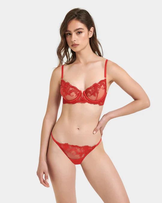 Marseille Wired Bra In Tomato Red - Bluebella