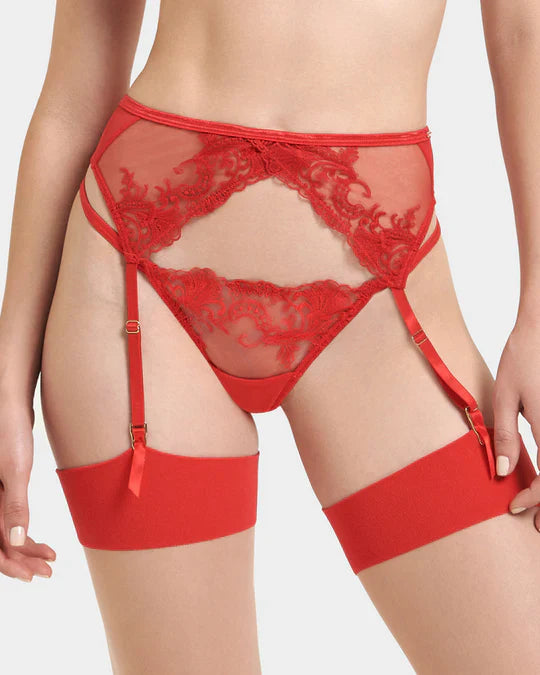 Marseille Suspender In Tomato Red - Bluebella