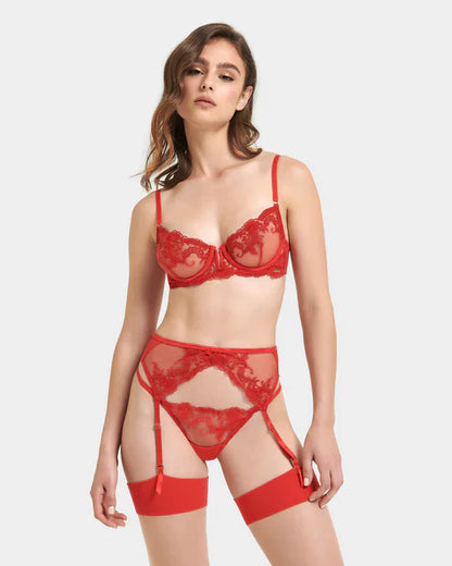 Marseille Suspender In Tomato Red - Bluebella