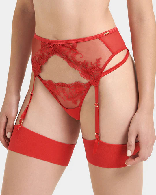 Marseille Suspender In Tomato Red - Bluebella