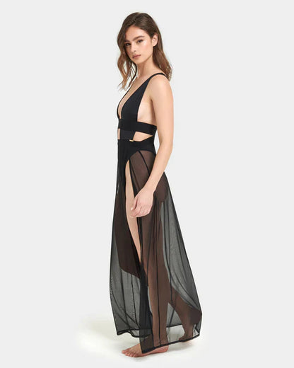 Topaz Long Chemise In Black - Bluebella - BraTopia