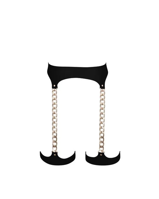 Lotus Thigh Harness In Black/Gold- Bluebella