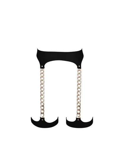 Lotus Thigh Harness In Black/Gold- Bluebella