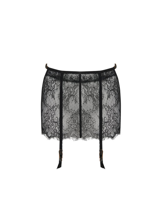 Camelia Skirt Suspender In Black- Bluebella