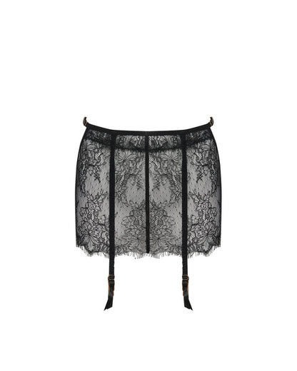 Camelia Skirt Suspender In Black- Bluebella