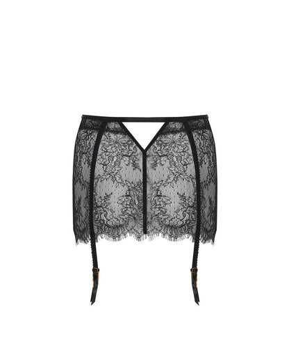 Camelia Skirt Suspender In Black- Bluebella
