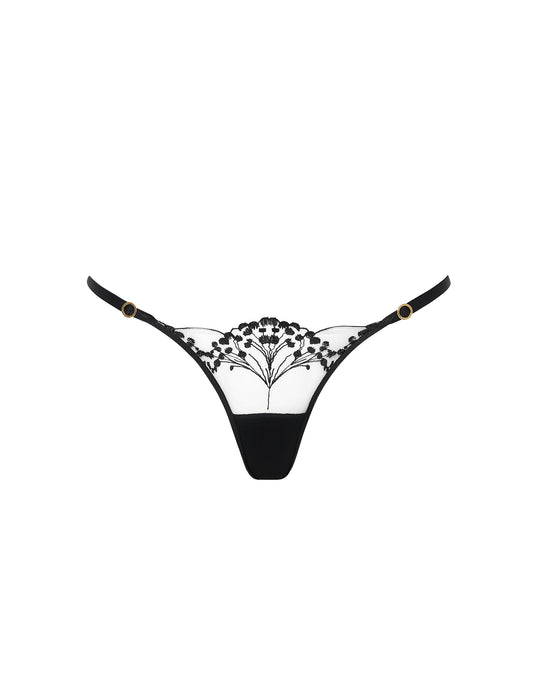 Marisa Embroidered Sheer Thong - Bluebella