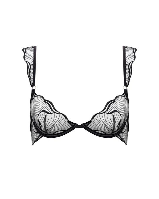 Marisa Wired Bra In Black & Sheer - Bluebella