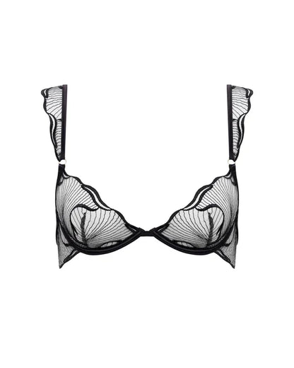 Marisa Wired Bra In Black & Sheer - Bluebella