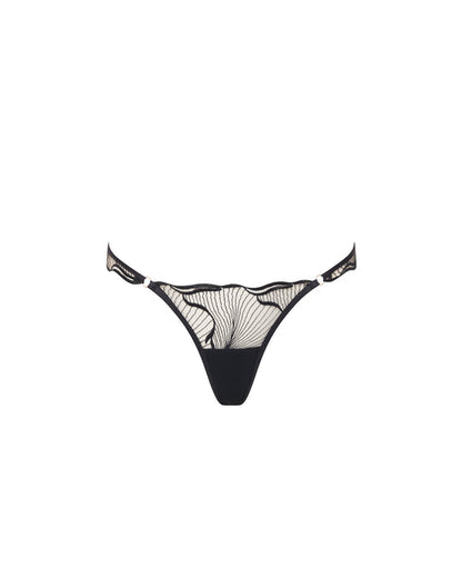 Marabel Embroidered Sheer Brief In Black & Sheer - Bluebella