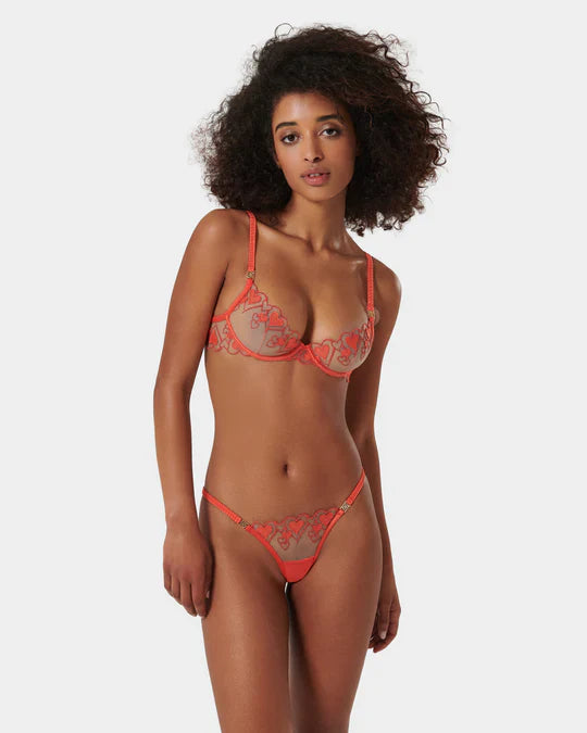 Harlow Wired Bra In Hot Coral - Bluebella