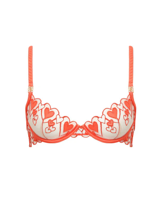 Harlow Wired Bra In Hot Coral - Bluebella