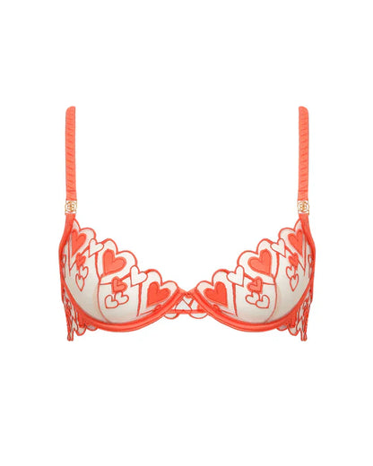 Harlow Wired Bra In Hot Coral - Bluebella