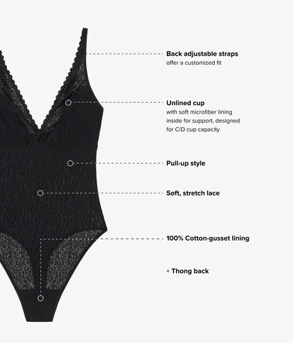 High Bar Bodysuit In Black - Wacoal