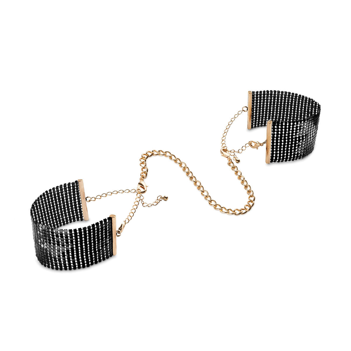 Desir Metallique Mesh Handcuffs In Black - Bijoux Indiscrets