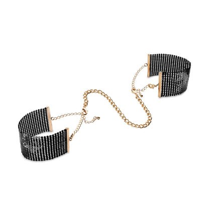 Desir Metallique Mesh Handcuffs In Black - Bijoux Indiscrets