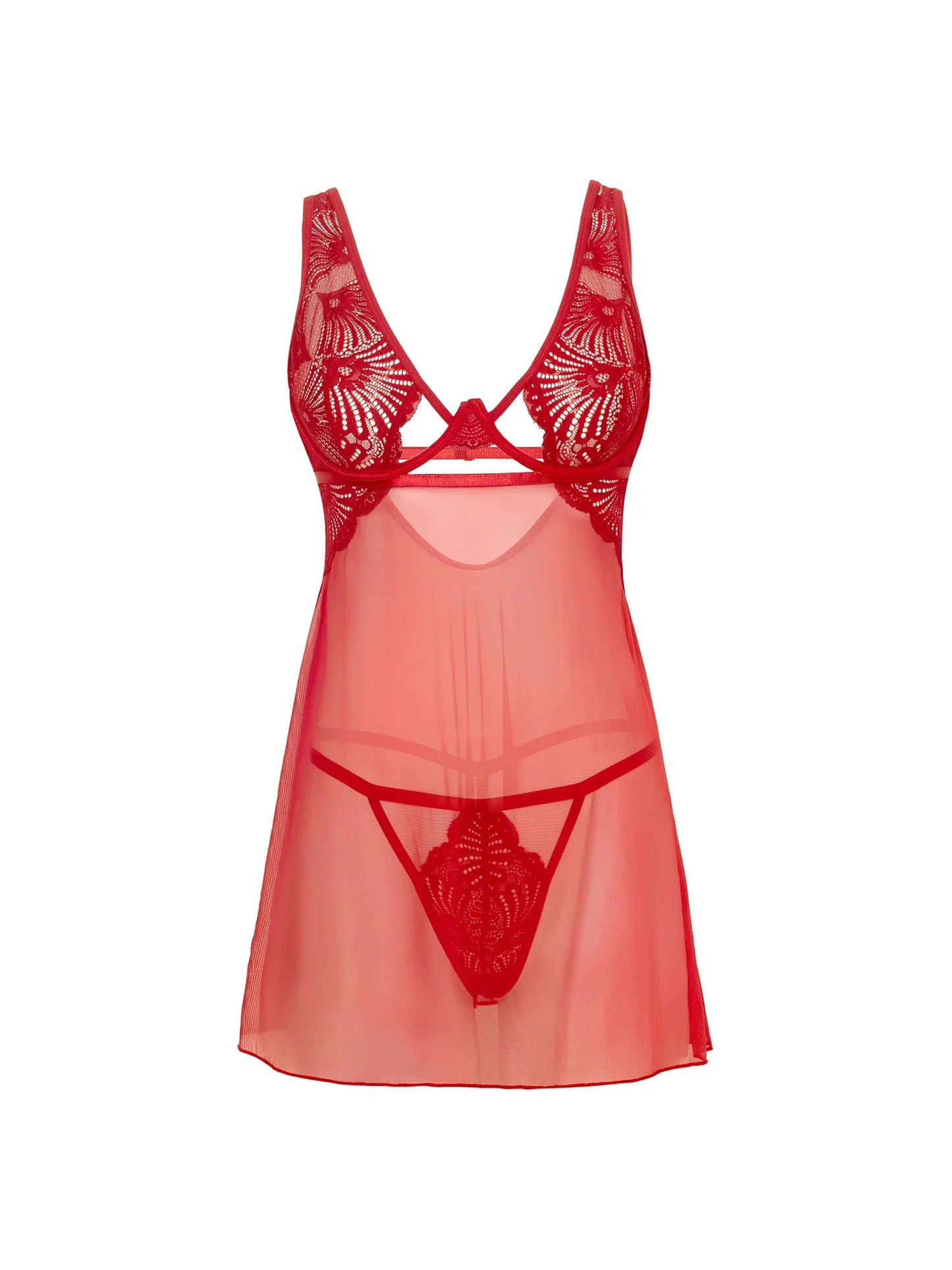 Tiana Sheer Underwire Babydoll Set - Oh La La Cheri
