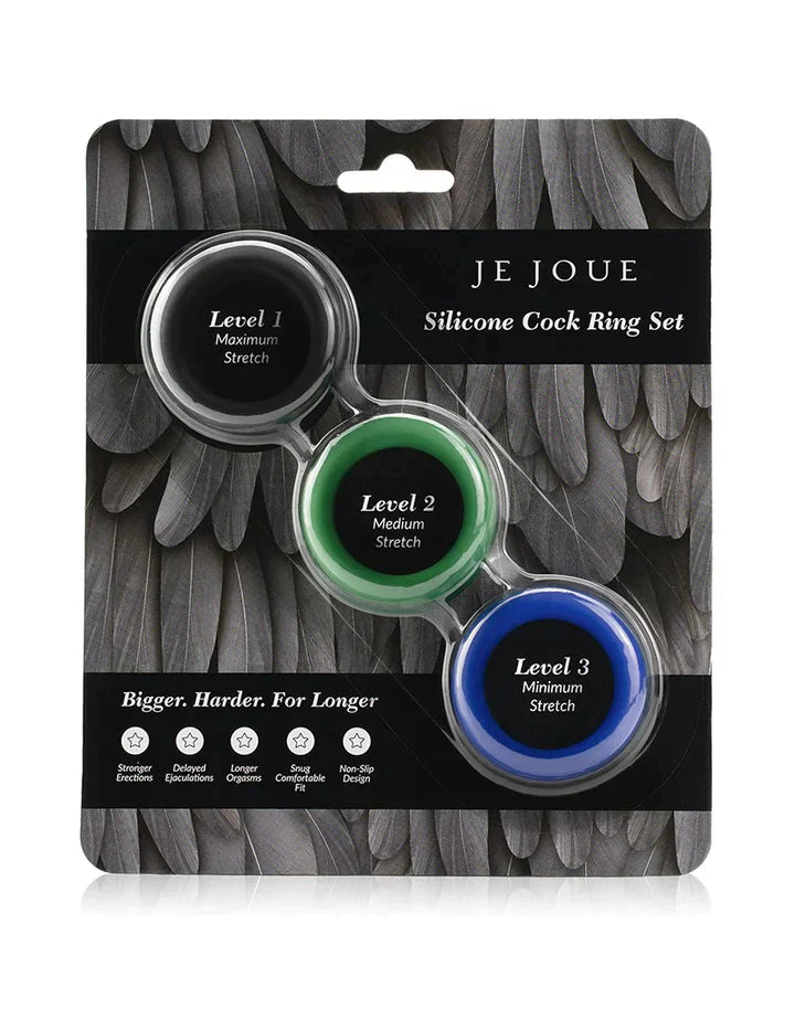 Silicone Cock Ring Set In Multi - Je Joue