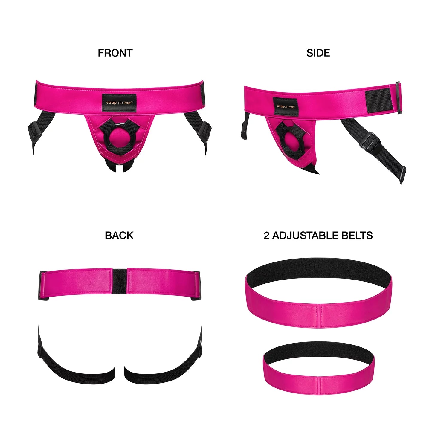 Leatherette Harness Curious In Fuchsia - Strap-on-me