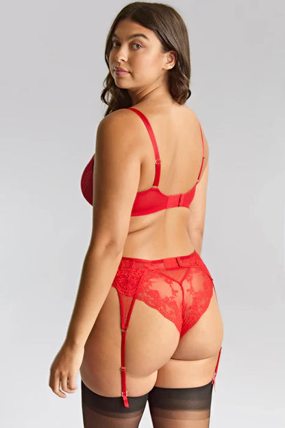 Heidi Suspender In Ruby Red - Panache