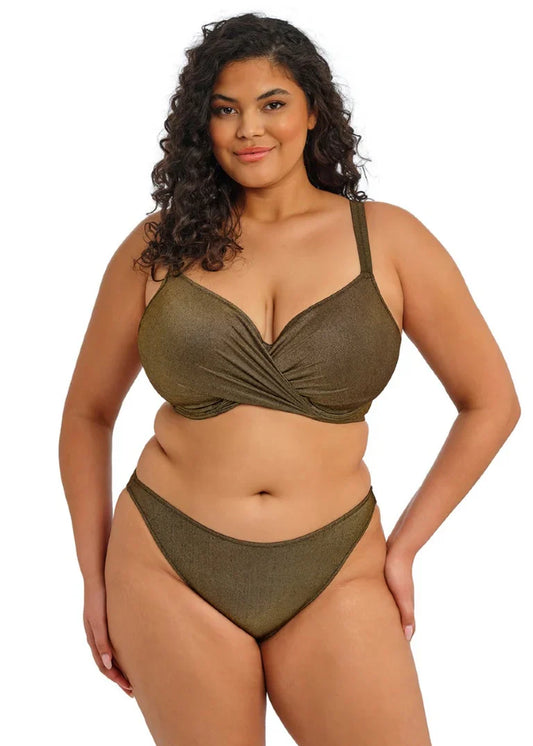 Sunset Shimmer High Leg Bikini Brief in Gold Rush - Elomi