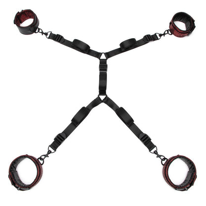 Sweet Anticipation Under Mattress Restraint Set In Black & Red