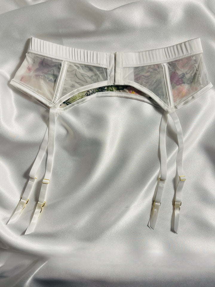 Embroidery Garter Belt In Multicolor Cotton Floral - Kilo Brava