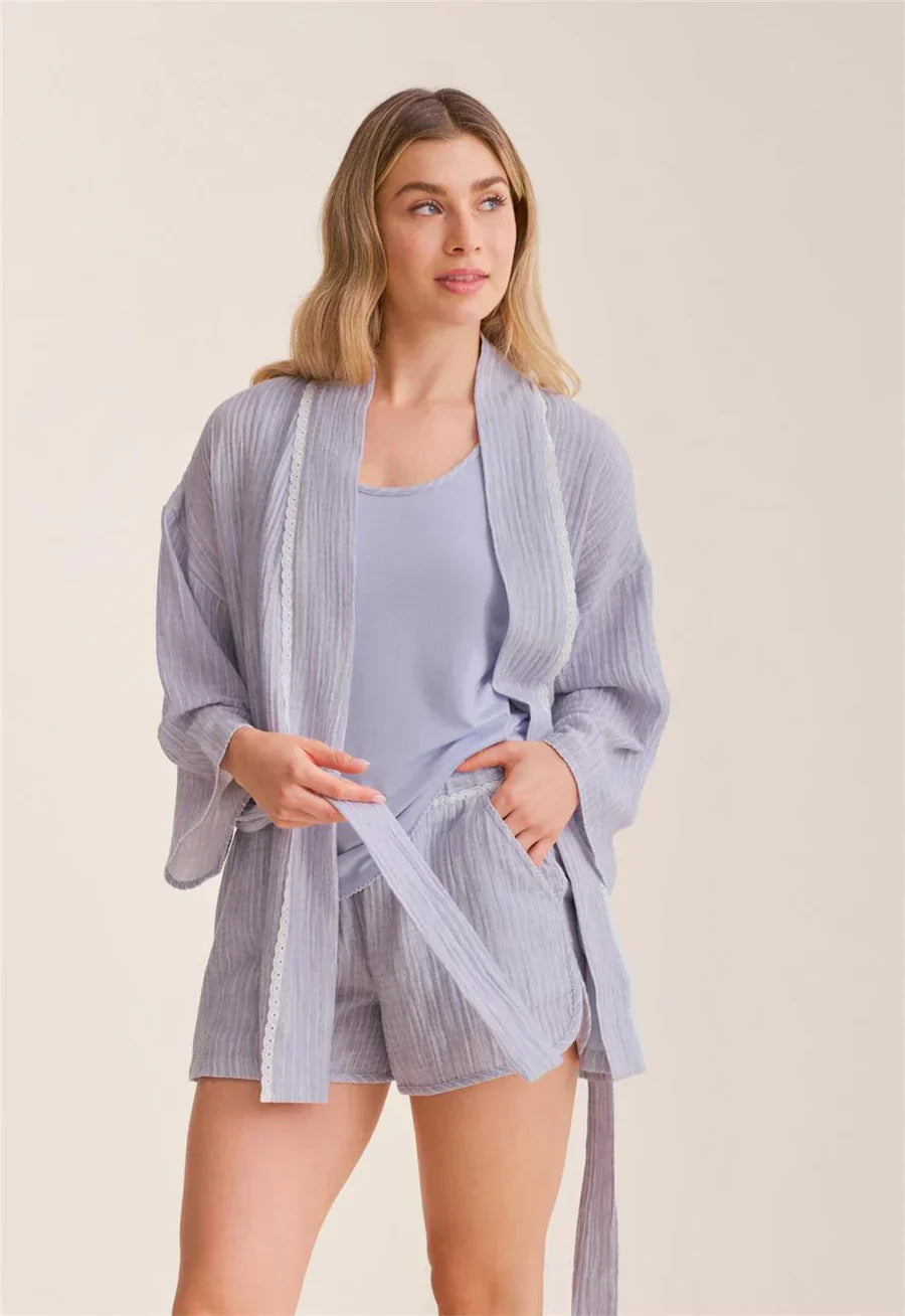 Coastal 3PCS Travel PJ Set - Fleurt