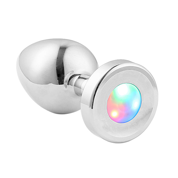 Round Silver Plug Set In LED Light - Pink Elephant