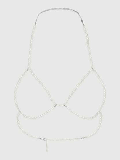 Pearl Triangle Bra In White - House of Desire
